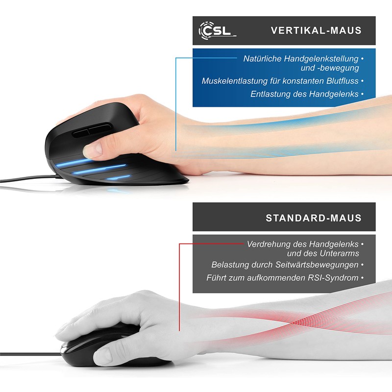 CSL - ergonomische Maus 6400 DPI - neues Modell -