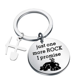 Gzrlyf Geology Keychain just One more Rock I Promise Keychain Geologist Gifts Rockhounding Gifts Rock Lover Gifts (geologist keychain)