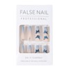Brishow False Nails Long French Butterfly Press On Nails Rhinestone
