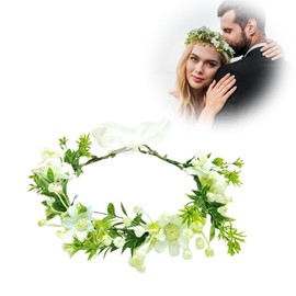 Dried Flower Wreath Hair Gypsophila Eucalyptus Wedding White Flower Crowns Children for Women and Girls