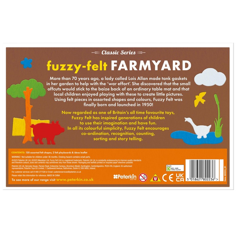Fuzzy Felt PETERKIN Classic Series - Farmyard Drawer Set: Mix