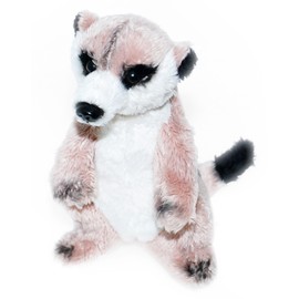 tachi Cuddly Toy Meerkat, Plush Toy Beige White Stuffed Toy Standing 14 cm