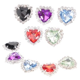 Operitacx 10er-pack Strasssteine ​​zum Aufnähen Herzförmige Edelsteine ​​zum Basteln Von Kleidung Kristallschmuck Perlen Edelsteine ​​zum Ankleiden