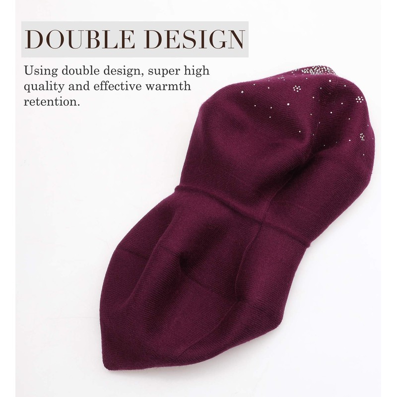 Superora Women's Beret Winter Hat Fashion Classic Wool Soft, red