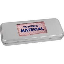 Azeeda 'Boyfriend Material' Metal Hinged Stationery Tin/Storage Box (TT00251008)