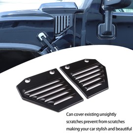 Vent Cover Chrome Hood Bezel Trim Fit For Hummer H2 2006-2009， Engine Side Air Vent Grilles Cover, Auto Exterior Hood Side Air Vent Trim Cover Accessories, (2PCS) (Matt black)