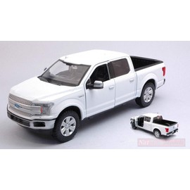 MotorMax SCALE MODEL COMPATIBLE with FORD F-150 LARIAT CREW CAB 2019 WHITE 1:27 MTM79363W