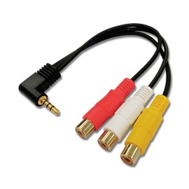 3A Company OUT-AV435/MAIL Converter Adapter, AV Terminal (Female) to 4 Pole Mini (Male) Conversion Cable, 0.2m