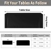Fixwal Table Covers, 2 Pack, Black Table Covers for 4