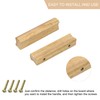 sourcing map 2Pcs Wood Drawer Pulls Handles with Screws Set