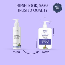 Aravi Organic Aravi Organic 10% AHA + 1% BHA Exfoliating Body Lotion - Glycolic & Lactic Acid Body Lotion with Niacinamide - Smooths Rough & Bumpy Skin with Anti-Aging - 6.76 Fl Oz / 200ml