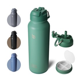 BOTTLE BOTTLE Water Bottle, 33.8 fl oz (1 L), Double Layer, Insulated Thermal Flask, Large Capacity, 33.8 fl oz (1,000 ml), Stainless Steel Bottle, Straw Included, Direct Drinking, 2-Way Lid, Bottom