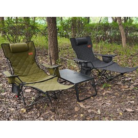 AnYoker Camping 2 Way Recliner, 4 Position Portable Lawn Sling Chair, Lounge Chair Deck Chair Beach Zero Gravity Chair with Footrest,Storage Bag & Headrest Supports up to 330LB TY（Green,1）
