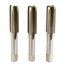 MaxTool 9/16-18 Hand Thread Taps Set Including Taper+Plug+Bottom HSS M2 Taps Set 18 TPI FULLY GROUND RIGHT HAND; HSF02W00R036F