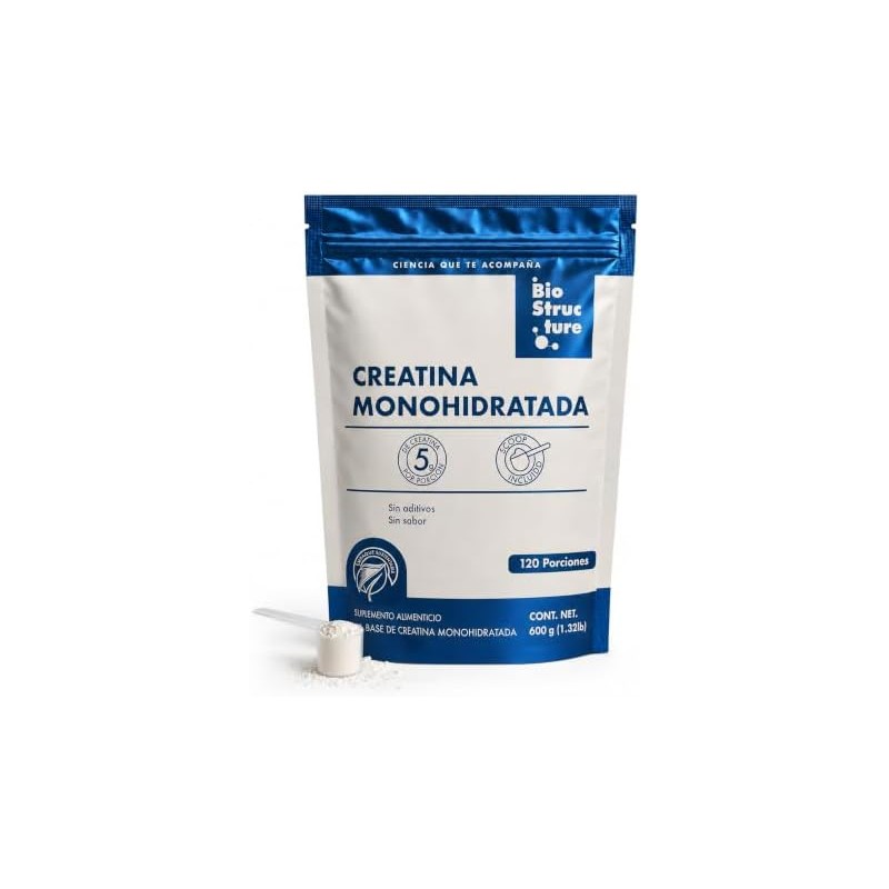 Creatina Monohidratada Micronizada Biostructure- En Polvo - Sin Sabor- 600g