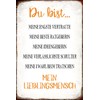 mrdeco Metall Schild 12x18cm gewölbt Du bist Mein Spruch Sprüche