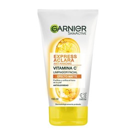Garnier Gel Limpiador Facial Tono Uniforme con Vitamina C Express Aclara 150ml, 170 grams, 150 mililitro, 1