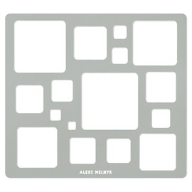 Aleks Melnyk No.209 Metal Squares Template, Stencil, Squares Master, Art Tool, Isometric Drawing Template, Lapidary, Cabochons, Geometric Ruler, Jewelry Templates