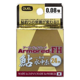 DUEL PE Line No. 0.08 Armored FH Sweetfish Water Line 24m No. 0.08 GYB Golden Yellow+Blue Sweetfish H4134-GYB