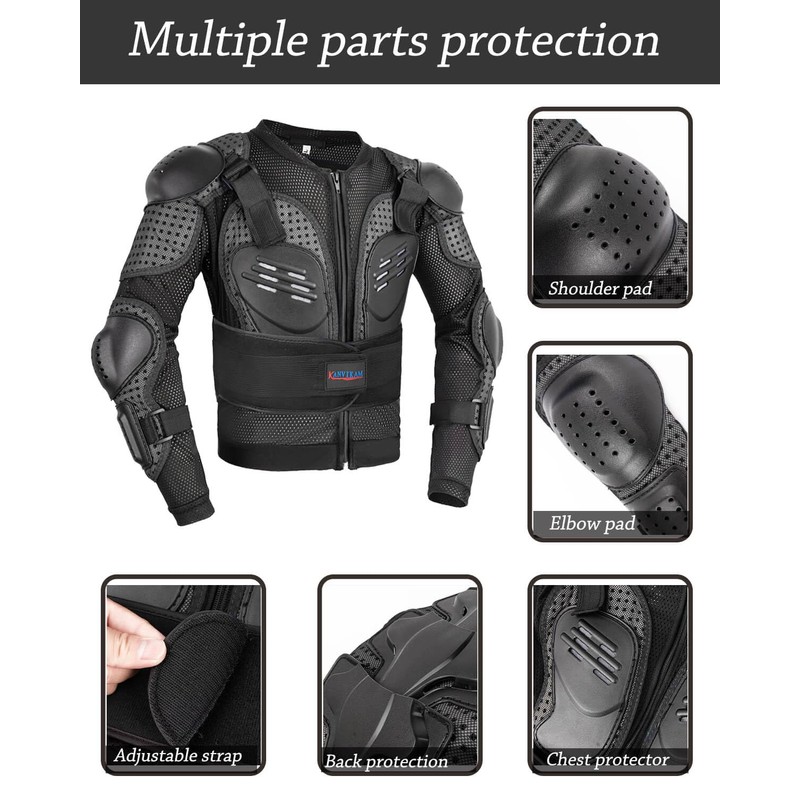 Kids Motorcycle Jacket,Children Youth Dirt Bike Gear,Motorcross Armor Protective Gear,