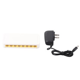 8 Port Ethernet Switch Professional Silent Operation Plug and Play LAN RJ45 Splitter for Home Office 100‑240V US Plug
