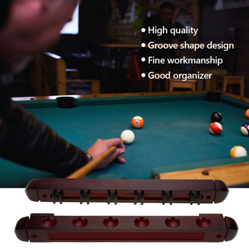 Wooden Billiard Pool Cue Rack Wall Mounted Rack Stick Holder