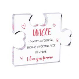 Engraved Acrylic Block Piece for Uncle from Niece Nephew Thank You Gift for Uncle Heartwarming Birthdy Christmas Acrylic Keepsake Desk Decorations