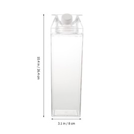cabilock 1000 ml Milk Carton Water Bottle, Clear Water Bottle, Milk Container for Refrigerator, Square Water Bottle