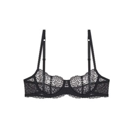 Journelle Women's Allegra Balconette Bra in Black, Size 34D Noir