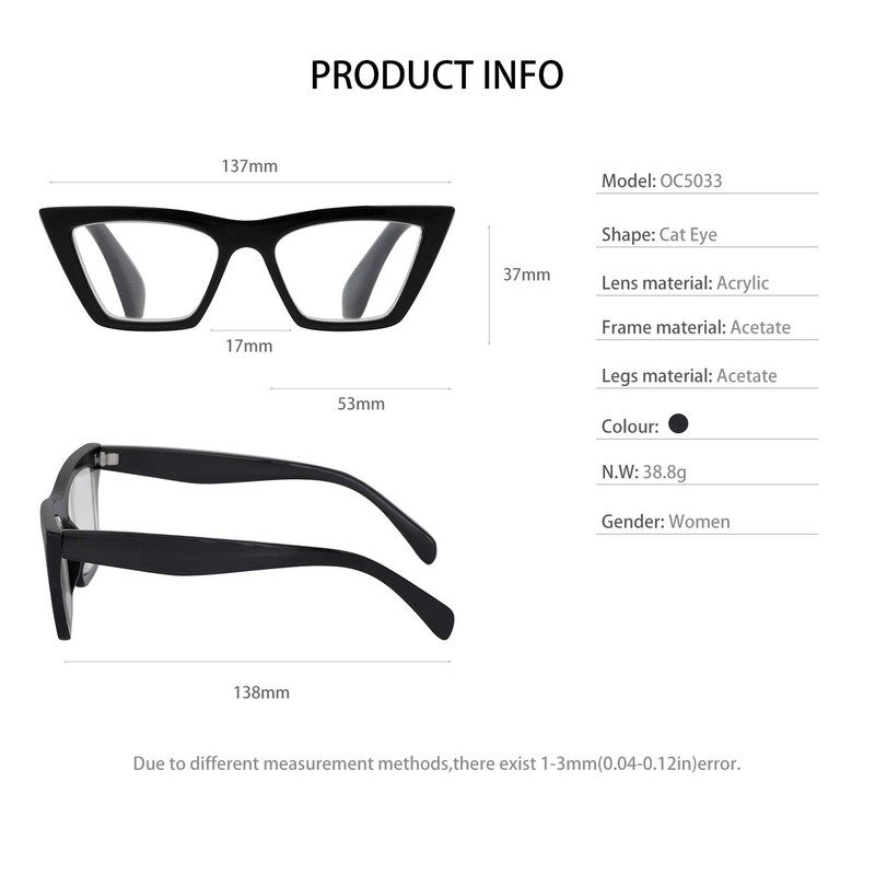 OCCI CHIARI 4.0x Oversized Reading Glasses Cat Eye Reader 0