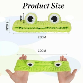 Face Wash Headband, Frog Spa Hair Bands, Soft Cute Coral Fleece Elastic Headband, Head Wraps for Face Wash Makeup, Beauty Skincare, Sport Shower, Creative Hair Accessories for Women