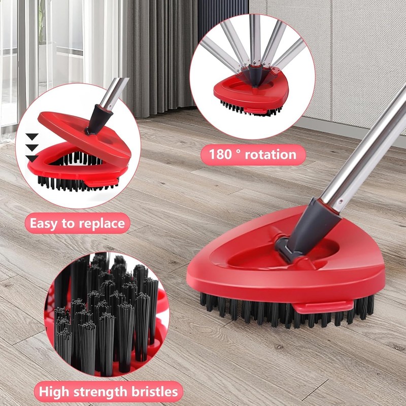 Pack of 2 Scrubbing Brushes & 1 Spin Mop Head