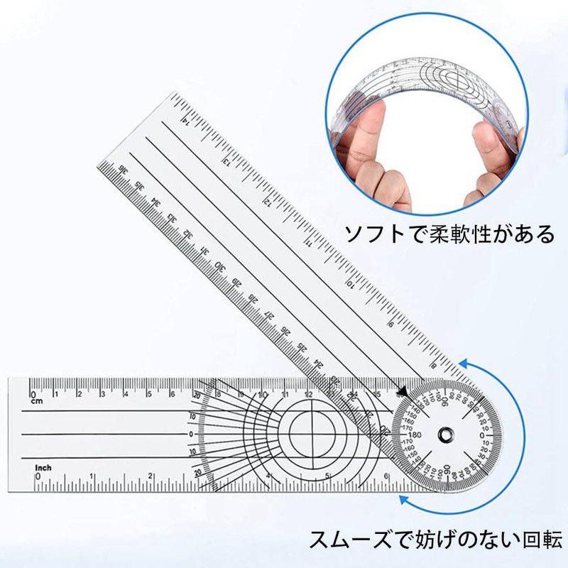 BIUTEFOR Goniometer, Angle Monitor, Angle Spine Ruler, Multi-Ruler, Rotatable Multifunction,