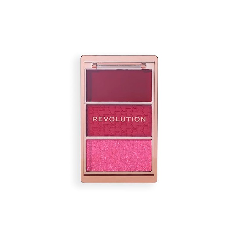 Revolution, Blush Icon Palette, Cream & Pressed Powder Blusher, Highly