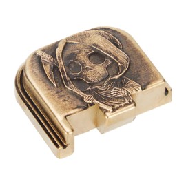 NDZ Performance 3D Engraved Slide Cover Back Plate for Glock 43, 43X & 48 – Solid Brass – 9mm Slimline Models – Grim Reaper Baby Design – Made in USA