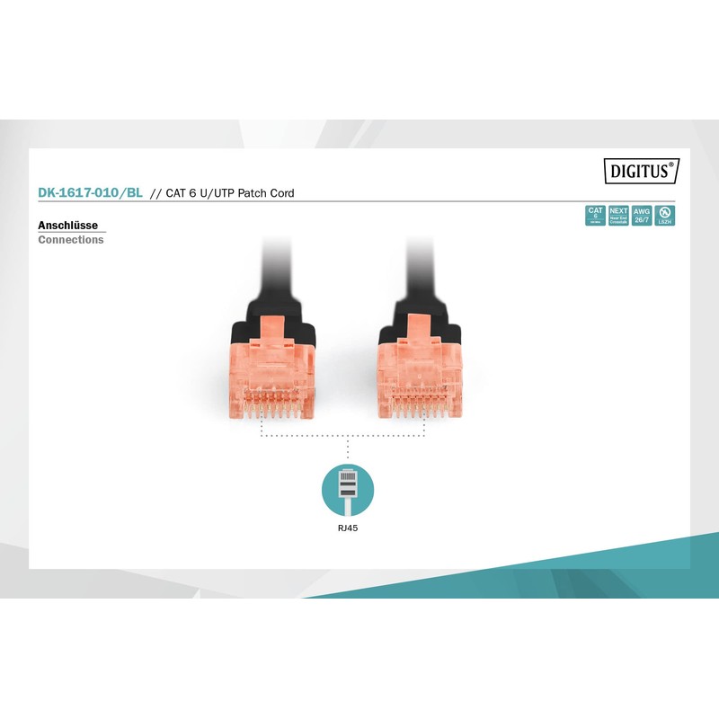 Digitus dk-1617 – 010/BL 1 m Cat6 U/UTP (UTP) Black
