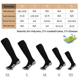 Ultrafun 4 Pairs Soccer Socks Cushioned Knee High Team Sports Football Socks for Men Youth Kids (as1, alpha, s, regular, regular, Royal Blue)