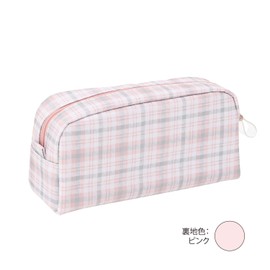 M-Plan Cubix Makeup Case, Checkered, Pink/Beige