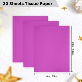 Purple Tissue Paper for Gift Bags - 30 Sheets of Purple Wrapping Tissue Paper Bulk Packaging Paper for Weddings Birthday DIY Project Christmas Gift Wrapping Crafts Decor (14 x 20 Inch)