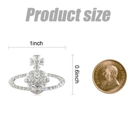 Saturn Stud Earrings for Women Space Silver Saturn Planet Earring,Cubic Zirconia Studs Earring Jewelry Gifts for Women Girls Teens, Zinc, alloy Earrings