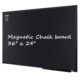 Lockways 36" x 24" Magnetic Chalkboard Black Board, Magnetic Bulletin Blackboard| Wall Mounted Message Presentation Memo Board 3 x 2 Feet