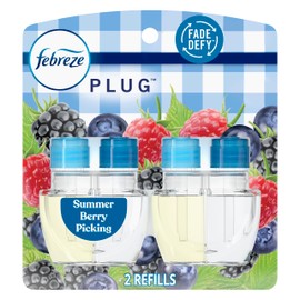 Febreze Plug In Air Freshener, Odor-Fighting Scented Oil Refill, Summer Berry Picking, 2 Refill