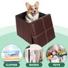 ShellKingdom Small Folding Storage Ottoman Cube, Faux Leather Storage Footrest