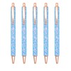 Gullor 5PCS Ballpoint Pens, Glitter Click Ball Pens, Black Ink