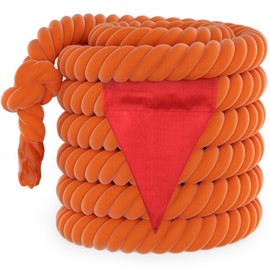 Thadavo Field Day Tug of War Rope with Flag for Kids and Adults, Family Reunion Birthday Party Games, Summer Outside Lawn Games, Camping Picnic Carnival Games for Team Building Activities, Orange 40FT