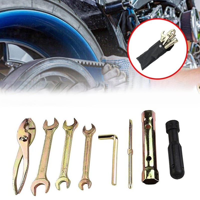 AIMALL 7PCS Motorcycle Onboard Tool Kit Set with Screwdriver Wrench