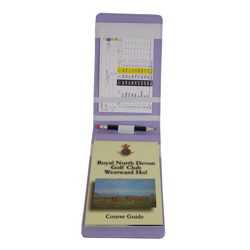 Mercia Golf Lilac Crocodile Leather Scorecard & Yardage Book Holder