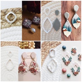 4pc Polymer Clay Cutters for Earring Making Supplies Cutter Molds Jewelry DIY Art Crafts 16&67&76&24