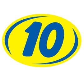 Bold Year Model Signs Black and Chartreuse, Oval, Adhesive Windshield Year Model Sign, Durable, Waterproof Vinyl EZ-Line EZ226 (Blue Yellow, 2010)