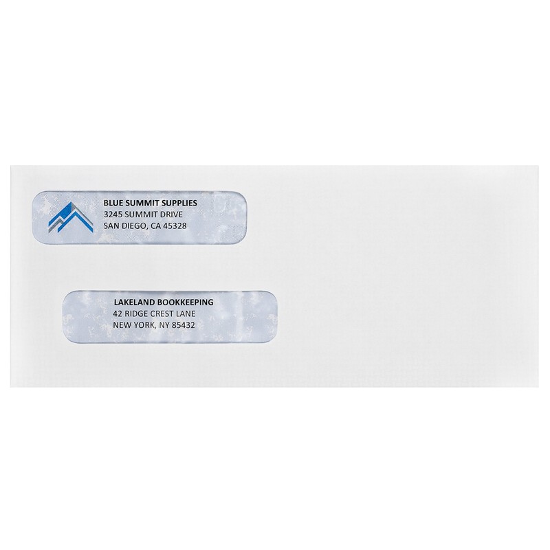 500#8 Gummed Double Window Security Check Envelopes - Designed for